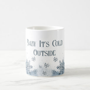 Mug Bébé son froid à l'extérieur Snowflakes Blue