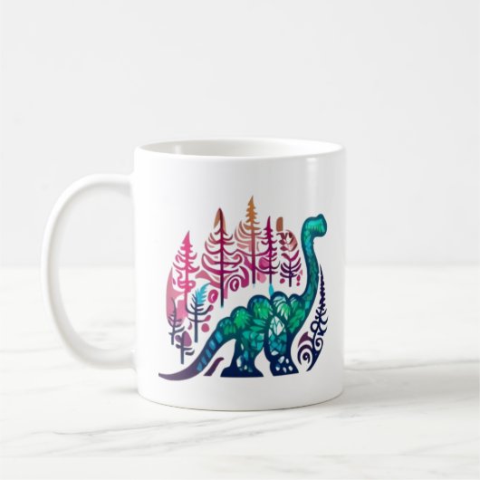 Mug Bébé Stegosaurus Dinosaur Forêt colorée (Gauche)