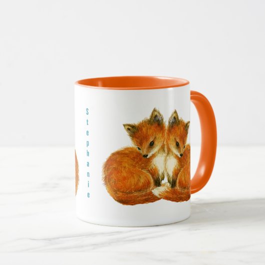 Mug Bébé Twin Foxes (Devant droit)