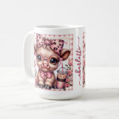 Mug Bébé vache des Highlands coquette léopard noeud ca (Devant gauche)