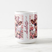 Mug Bébé Vache Highland Coquette Léopard Bow Iced Café (Centre)