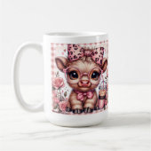 Mug Bébé Vache Highland Coquette Léopard Bow Iced Café (Gauche)