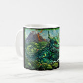 Mug Bébé vert Hawaiian Fire Dragon & Volcanoes (Devant gauche)