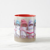 Mug Bébés d'argile, casquettes d'Elf, sommeil, (Centre)