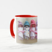 Mug Bébés d'argile, casquettes d'Elf, sommeil, (Devant gauche)