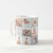 Mug Bébés first year photo collage script green (Devant gauche)