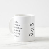 Mug bébés triplet : nous aimons le cadeau maman, (Devant gauche)