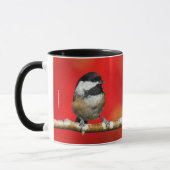Mug Bécasseau à carreaux noirs mignon avec feuilles d' (Gauche)