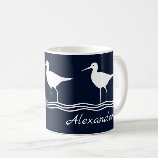 Mug Bécasseau bleu marine blanc (Devant droit)