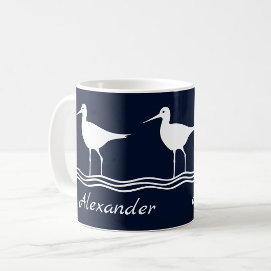 Mug Bécasseau bleu marine blanc (Devant gauche)
