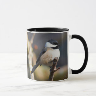 Mug Bécasseau mignon à carreaux noirs sur la branche