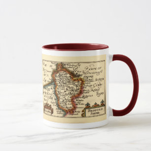 Mug Bedfordshire Comté Angleterre Ancien Antiquaire Ca