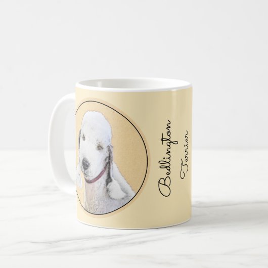 Mug Bedlington Terrier Peinture - Art Chien original (Devant gauche)