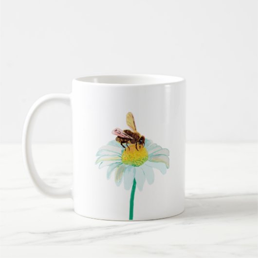 Mug Bee de miel sur une fleur blanche (Gauche)