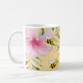 Mug Bee Happy bumble abeilles jaune nid d'abeille été (Gauche)