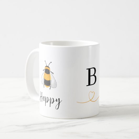 Mug Bee Happy Monogram (Devant gauche)