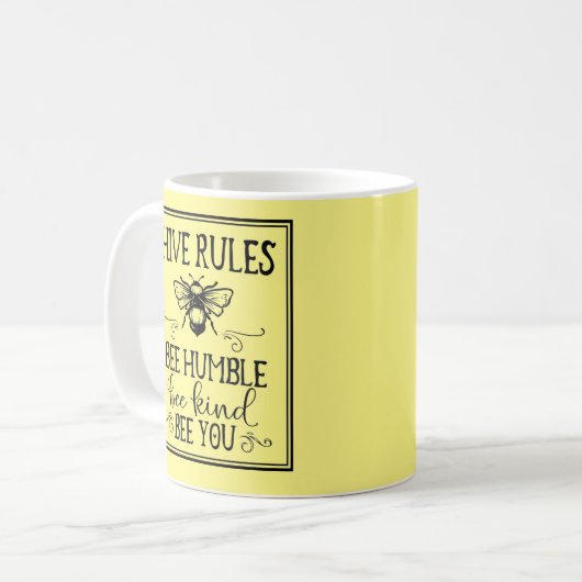 Mug Bee Hive Rules Word Art (Devant gauche)