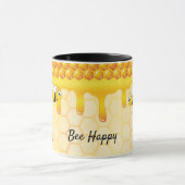 Mug Bee joyeux miel motif de nid d'abeille goutte à go (Centre)