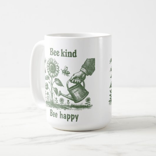 Mug Bee Kind Bee Happy for Environmental educators (Devant gauche)