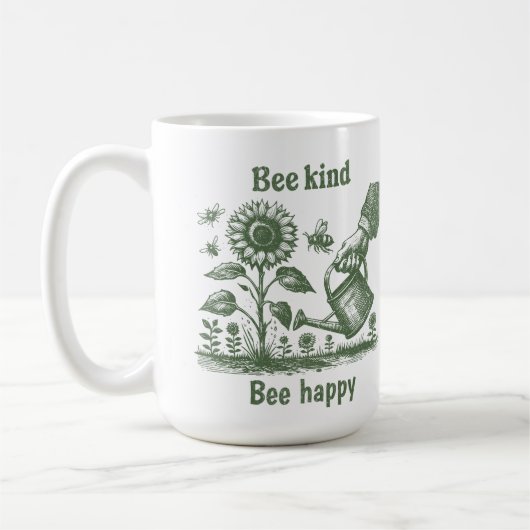 Mug Bee Kind Bee Happy for Environmental educators (Gauche)