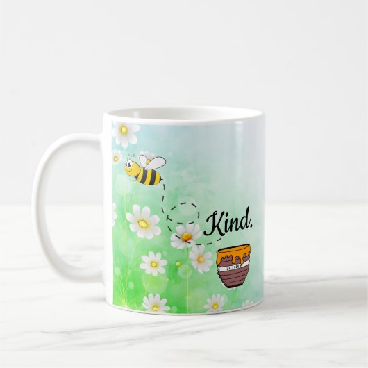 Mug Bee kind honey floral green insect (Gauche)