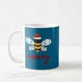 Mug Bee Merry Christmas Bee In Santa Hat Cute Merry Xm (Gauche)