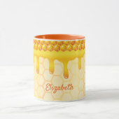 Mug Bee miel nid d'abeille goutte de miel Nom jaune (Centre)