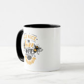 Mug Bee Nice ou Buzz Off Funny HoneyBee (Devant gauche)