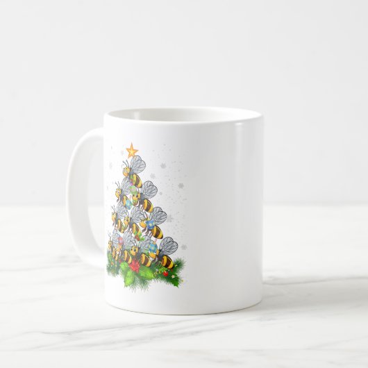 Mug Bee Tree Christmas Funny Bee Christmas Lover (Devant gauche)