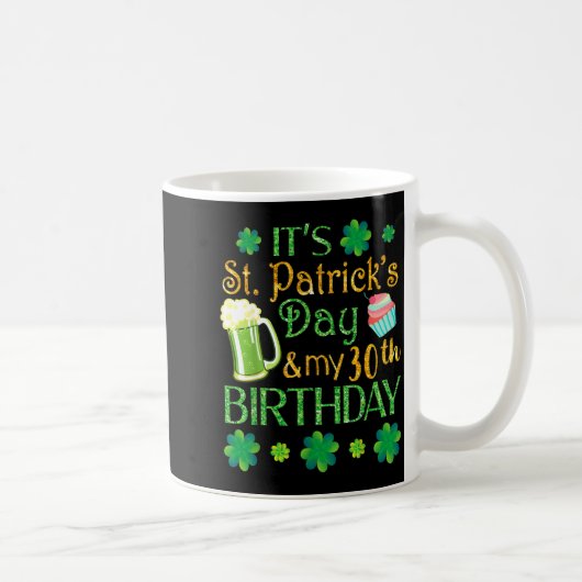 Mug Beer Cake &amp; Shamrocks It's St Patrick Day &amp (Droite)