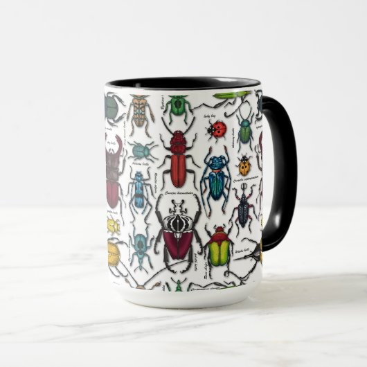 Mug Beetons sur blanc (Devant droit)