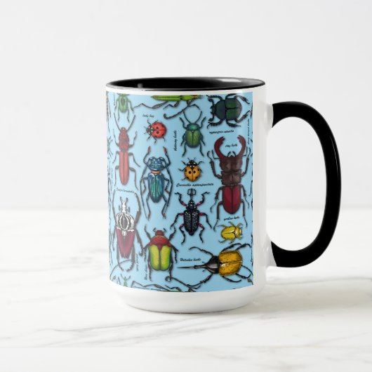 Mug Beetons sur bleu (Droite)