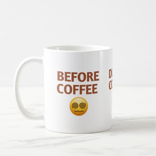 Mug Before During After Coffee Mood Vector Art (Gauche)