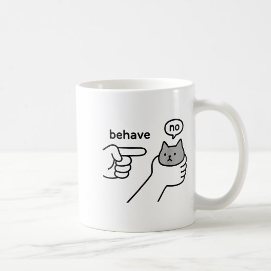 Mug Behave No Funny Cat Meme Cartoon Design  (Droite)