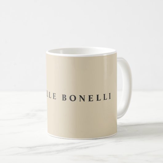 Mug Beige Classic Plat Professionnel (Devant droit)