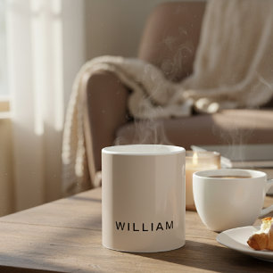 Mug Beige et monogramme personnalisés avec personnalis