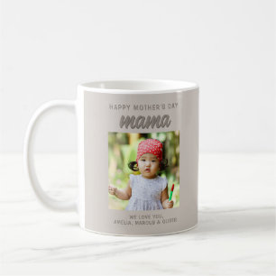 Mug Beige moderne maman Enfants Photo Fête des mères
