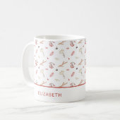 Mug Beige Red Holly Berry Holiday (Devant gauche)