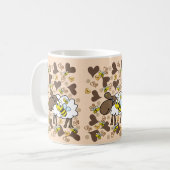Mug Beige Sheep Brown Hearts (Devant gauche)