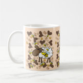Mug Beige Sheep Brown Hearts (Gauche)