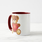 Mug Bel ours mignon tenant un coeur d'amour (Devant gauche)