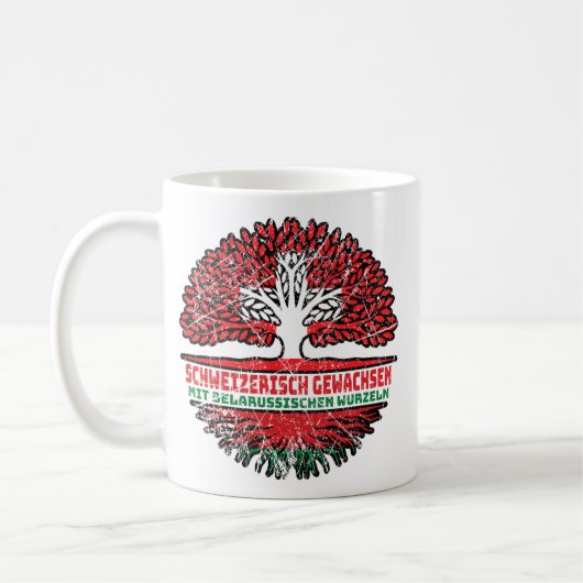 Mug Bélarus Belarussisch Schweizer Schweiz Baum Wurzel (Gauche)