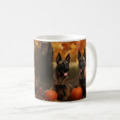 Mug Belge Malinoi Puppy Automne Citrouille de plaisir (Devant droit)