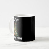 Mug Belgian Malinois Christmas I'm Fine Everything Is  (Devant gauche)