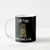 Mug Belgian Malinois Christmas I'm Fine Everything Is  (Gauche)