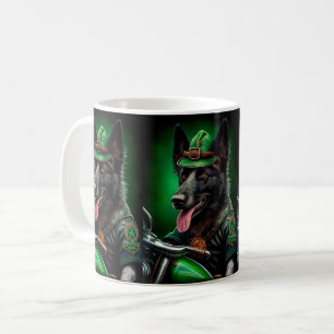 Mug Belgian Shepherd conduite vélo St. Patrick's Day