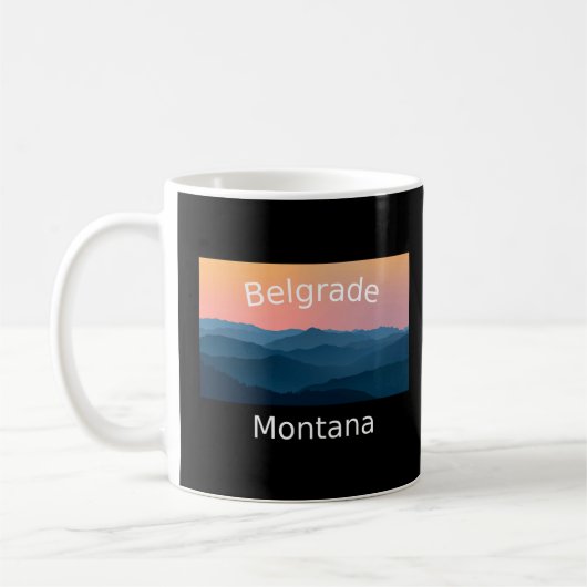 Mug Belgrade Montana coucher de soleil (Gauche)