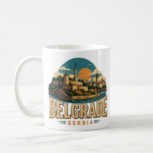 Mug Belgrade vintage Serbie Voyage Art Monument