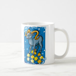Mug Bélier dans le ciel nocturne avec étoiles