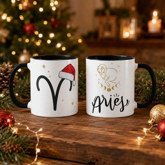 Mug Bélier de Noël Chapeau de Père Noël